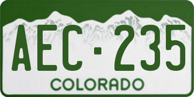CO license plate AEC235