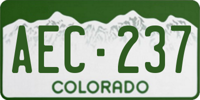 CO license plate AEC237