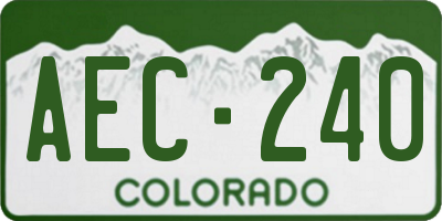 CO license plate AEC240
