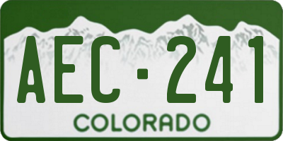 CO license plate AEC241