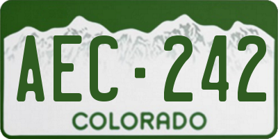 CO license plate AEC242