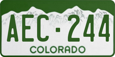 CO license plate AEC244