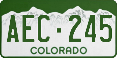 CO license plate AEC245