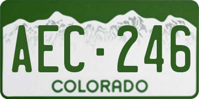 CO license plate AEC246