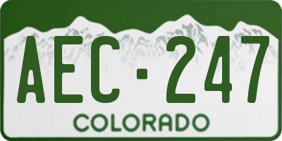 CO license plate AEC247