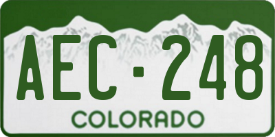 CO license plate AEC248