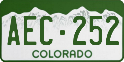 CO license plate AEC252