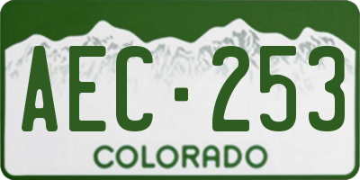 CO license plate AEC253
