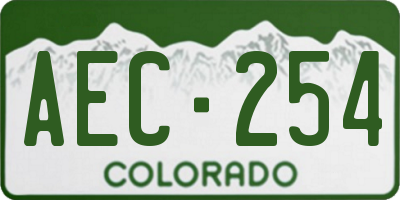 CO license plate AEC254