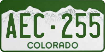 CO license plate AEC255