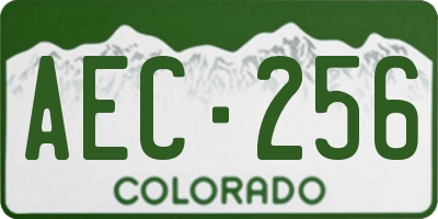 CO license plate AEC256