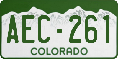 CO license plate AEC261