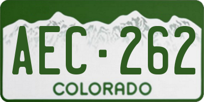 CO license plate AEC262