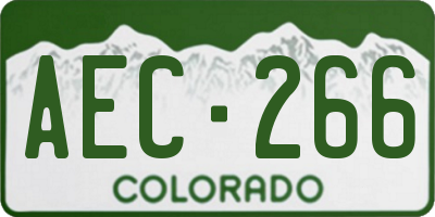 CO license plate AEC266