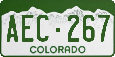 CO license plate AEC267