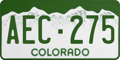 CO license plate AEC275