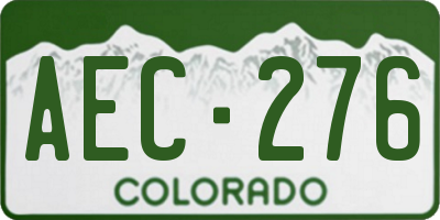 CO license plate AEC276