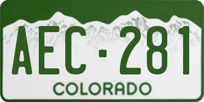 CO license plate AEC281
