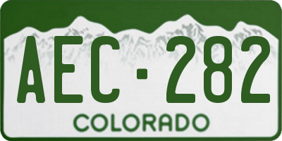 CO license plate AEC282