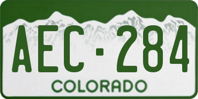 CO license plate AEC284