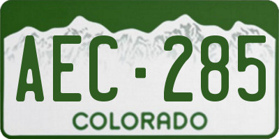 CO license plate AEC285