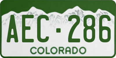 CO license plate AEC286