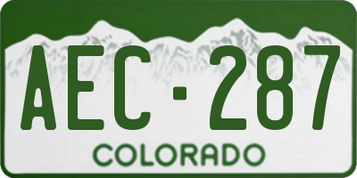 CO license plate AEC287