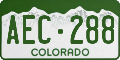 CO license plate AEC288