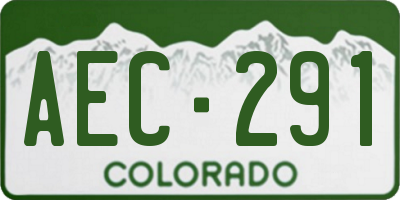 CO license plate AEC291