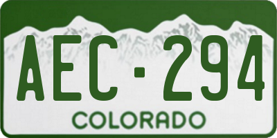 CO license plate AEC294