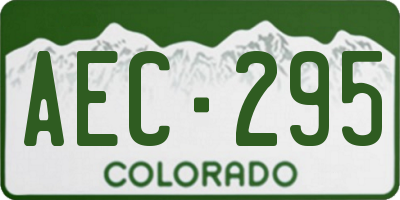 CO license plate AEC295