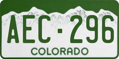 CO license plate AEC296