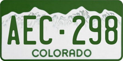 CO license plate AEC298