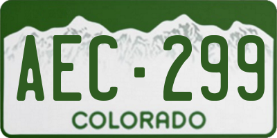 CO license plate AEC299