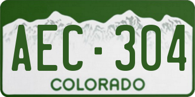 CO license plate AEC304