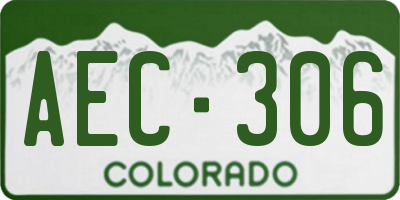 CO license plate AEC306