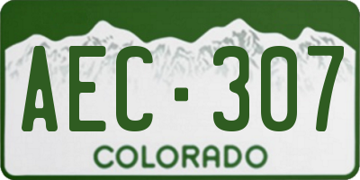 CO license plate AEC307