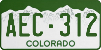 CO license plate AEC312