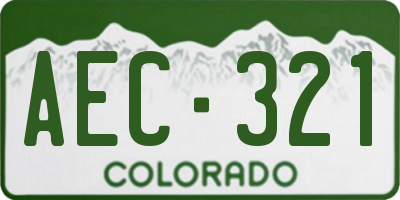 CO license plate AEC321