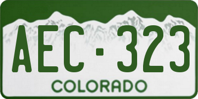 CO license plate AEC323