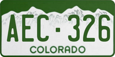 CO license plate AEC326