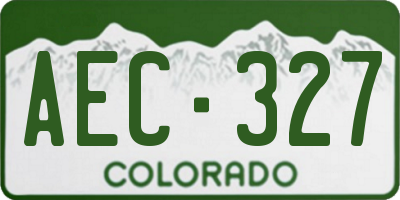 CO license plate AEC327
