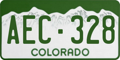 CO license plate AEC328