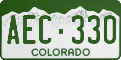 CO license plate AEC330