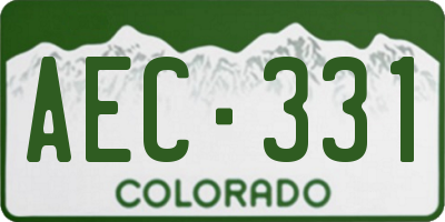 CO license plate AEC331
