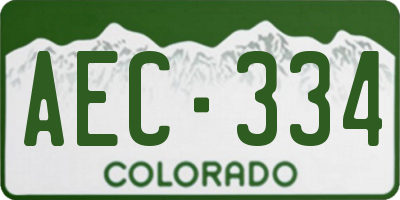 CO license plate AEC334