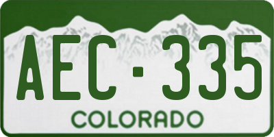 CO license plate AEC335