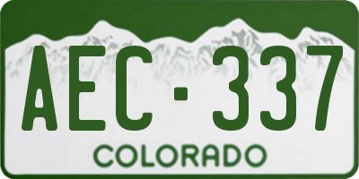 CO license plate AEC337