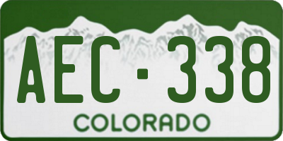 CO license plate AEC338