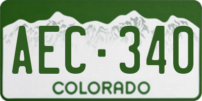 CO license plate AEC340